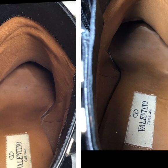 VALENTINO GARAVANI Black Calfskin Rockstud 100mm Ankle Boots Size 40 - Picture 14 of 16